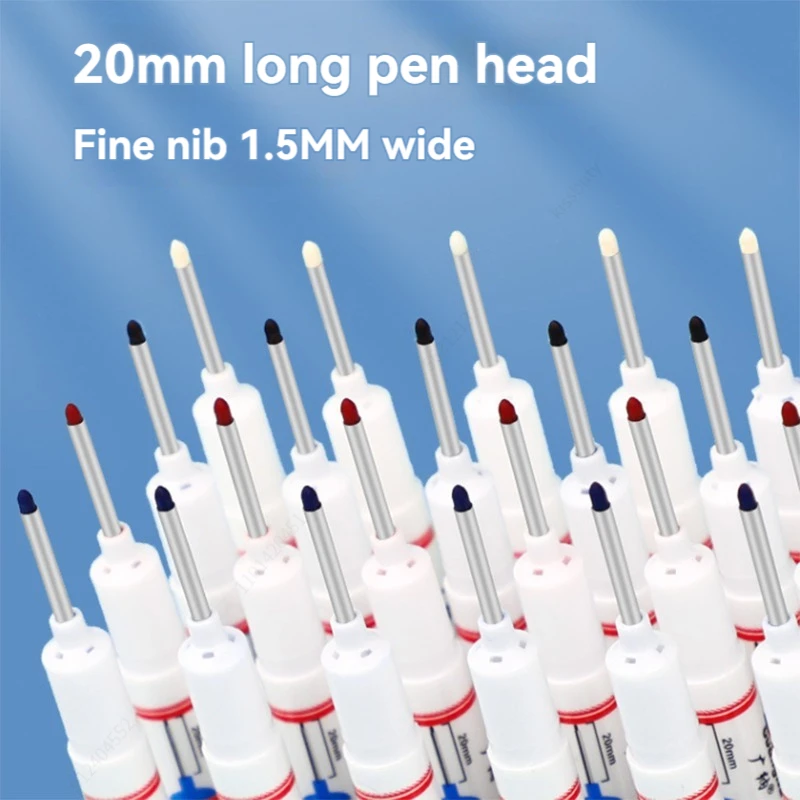 5-8Pcs/Set 20mm Deep Hole Long Nib Head Markers for Woodworking Decoration Waterproof Multi-Purpose Metal Perforating Paint Pen