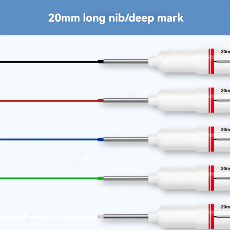 5-8Pcs/Set 20mm Deep Hole Long Nib Head Markers for Woodworking Decoration Waterproof Multi-Purpose Metal Perforating Paint Pen