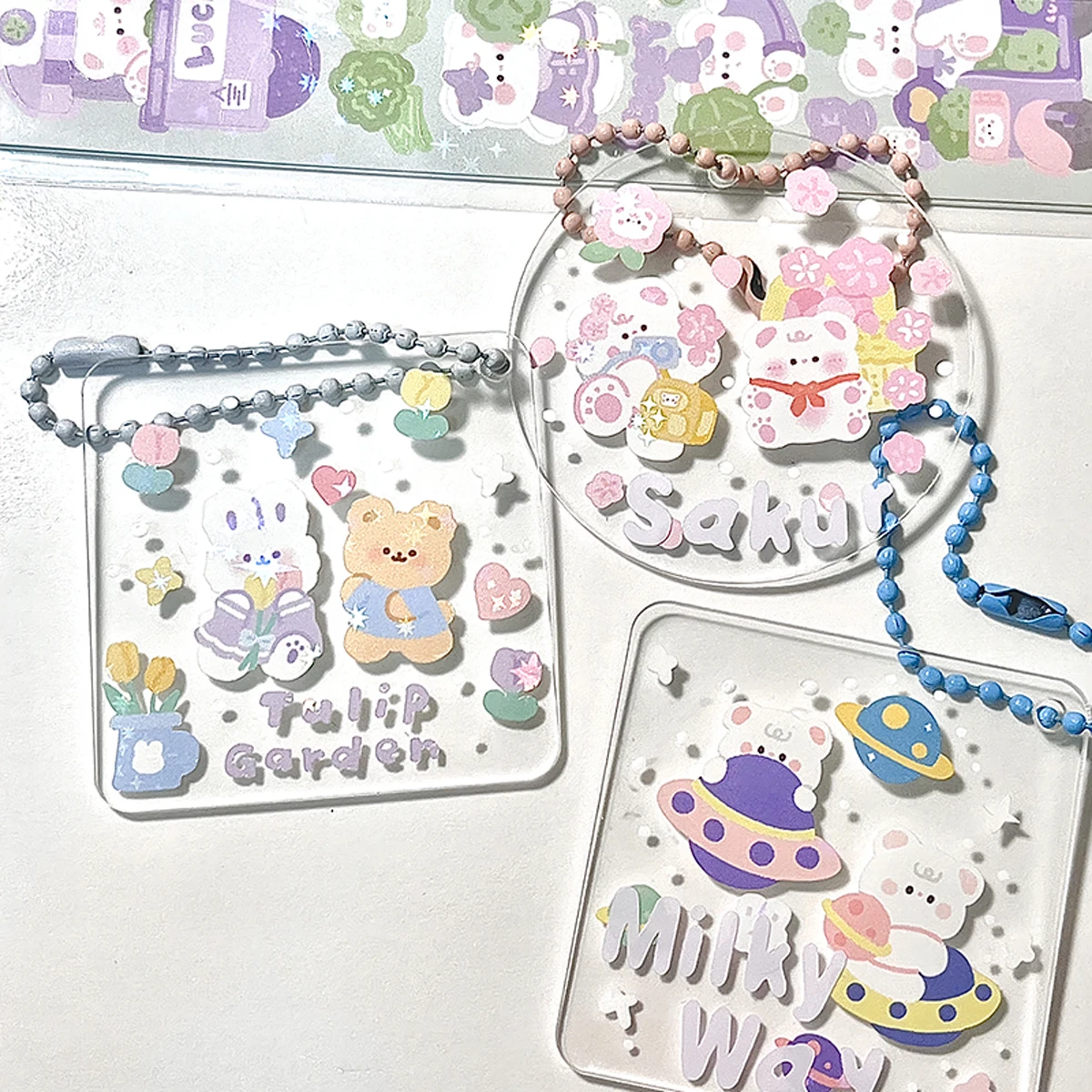 10-200Pcs Kawaii Handbook Stickers Cartoon Collage Laser Sticker DIY Decorative Scrapbooking Journals Stationery School Supplies