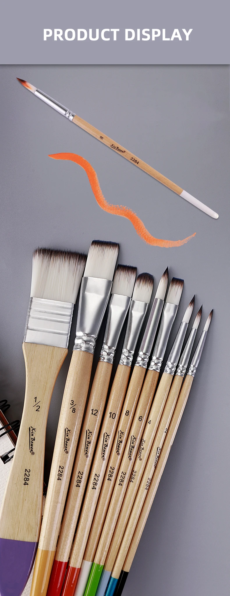 Nylon Brush Set, Art Supplies, Beginner Art Wall Painting, Watercolor, Oil Painting, Acrylic Paint Board Brush Tools