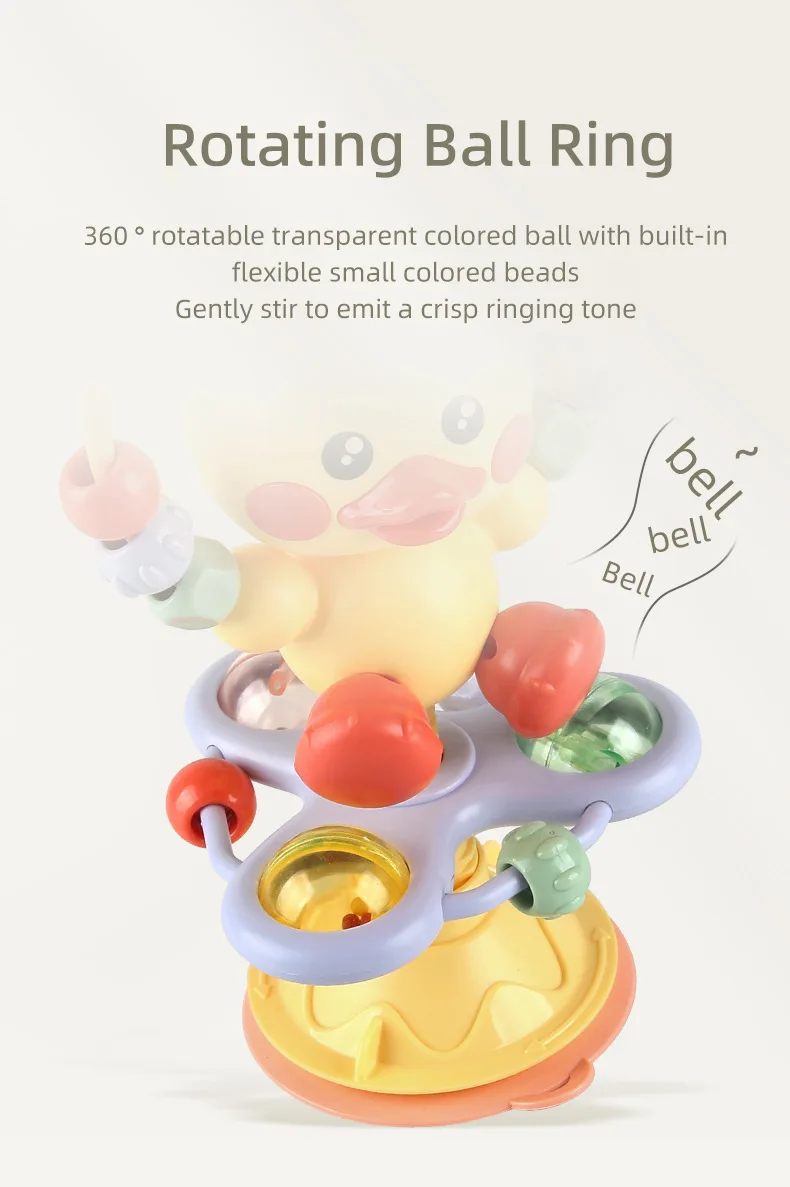 Cartoon Baby soothing ringing toy with fun sound effects nursery rhyme baby dining table suction cup puzzle early education toy
