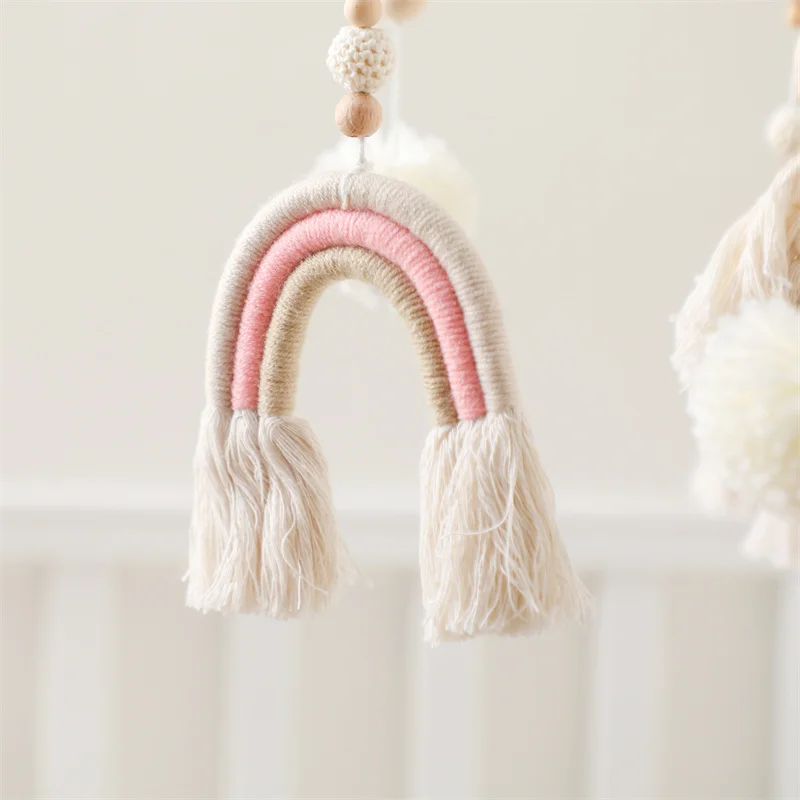 Baby Crib Mobile Wooden Wind Chime Bed Bell,Animal Crib Mobile With Music for Girls and Boys,Comfort Crib Hanging Bracket Toy