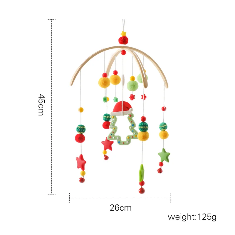 Baby Crib Mobile Wooden Wind Chime Bed Bell,Animal Crib Mobile With Music for Girls and Boys,Comfort Crib Hanging Bracket Toy