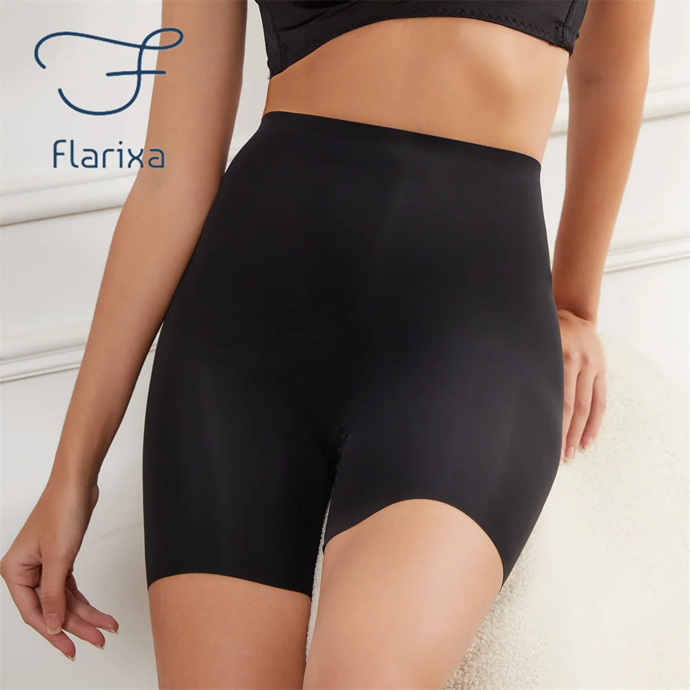 Flarixa Seamless High Waist Women Long Leg Girdle Panty Comfortable Seamless Long Panties Tummy Tight Seamless Shorts Panties