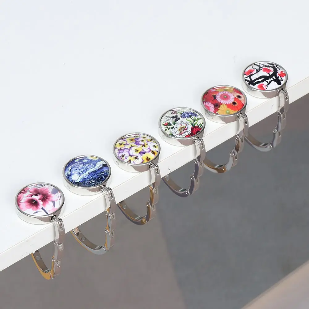 Fashion Crystal Folding Portable Desk Hooks Table Hanger Purse Holder Table Bag Hook