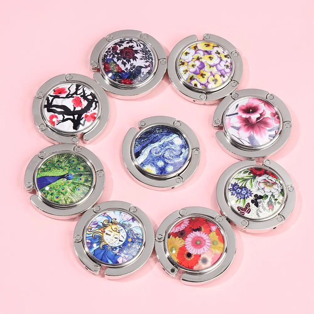 Fashion Crystal Folding Portable Desk Hooks Table Hanger Purse Holder Table Bag Hook