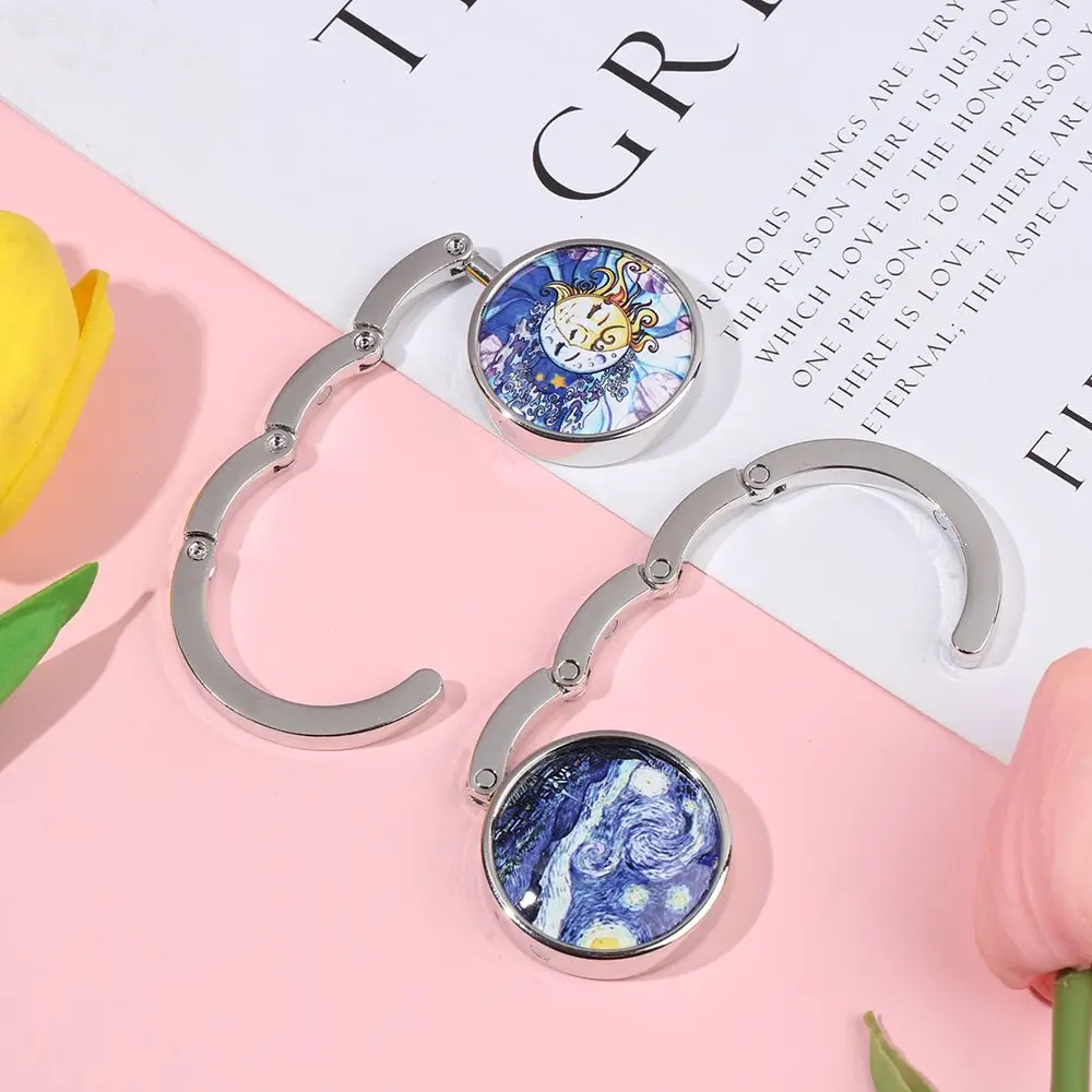 Fashion Crystal Folding Portable Desk Hooks Table Hanger Purse Holder Table Bag Hook