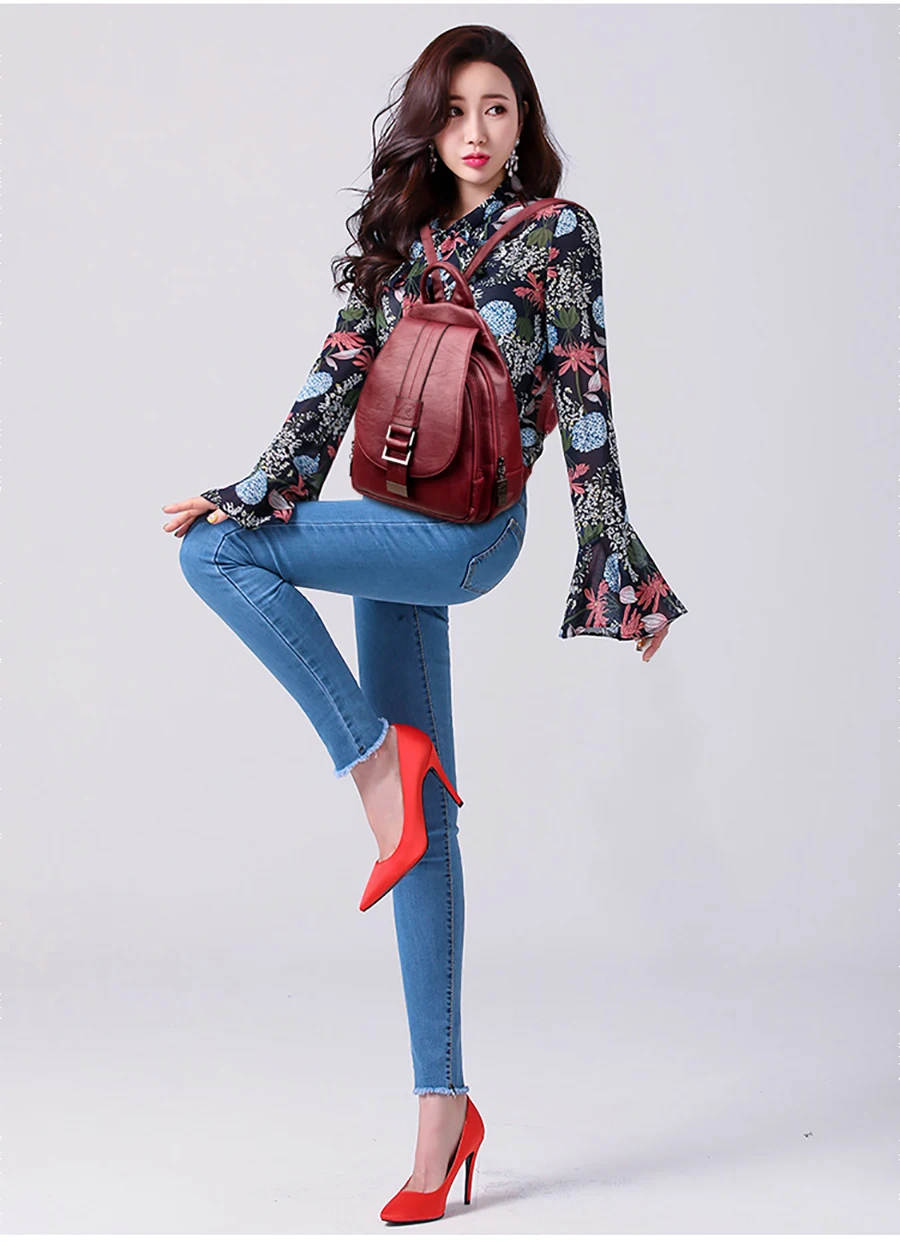 2026 New Hot Women Leather Backpacks Female Vintage Backpack for Teenage Girls School Chest Bag Travel Bagpack Ladies Back Pack