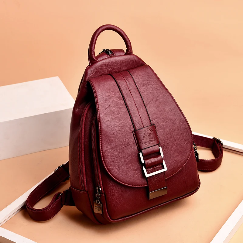 2026 New Hot Women Leather Backpacks Female Vintage Backpack for Teenage Girls School Chest Bag Travel Bagpack Ladies Back Pack