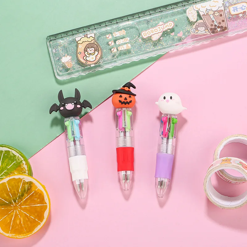 20Pcs/Lot Cute Cartoon 4 Color Mini Ballpoint Pen Kawaii Unicorn Flamingo Retractable Pen Stationery Gift School Office Supplies