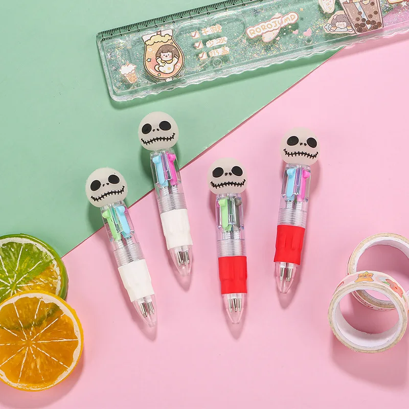 20Pcs/Lot Cute Cartoon 4 Color Mini Ballpoint Pen Kawaii Unicorn Flamingo Retractable Pen Stationery Gift School Office Supplies
