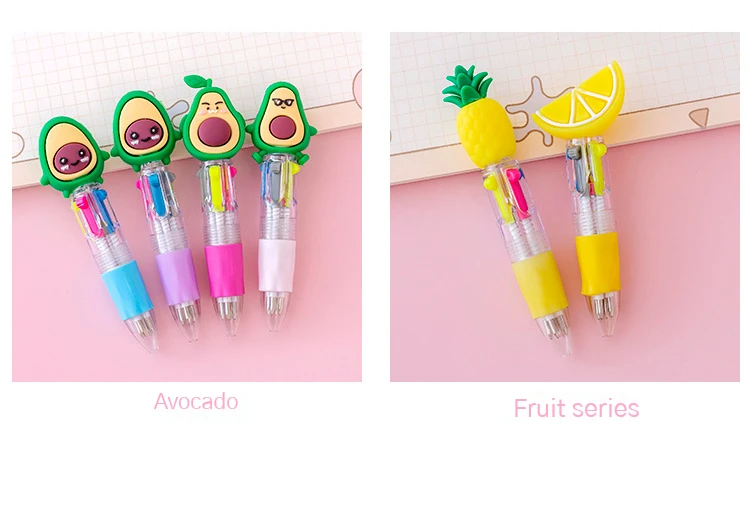 20Pcs/Lot Cute Cartoon 4 Color Mini Ballpoint Pen Kawaii Unicorn Flamingo Retractable Pen Stationery Gift School Office Supplies