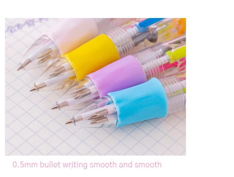 20Pcs/Lot Cute Cartoon 4 Color Mini Ballpoint Pen Kawaii Unicorn Flamingo Retractable Pen Stationery Gift School Office Supplies