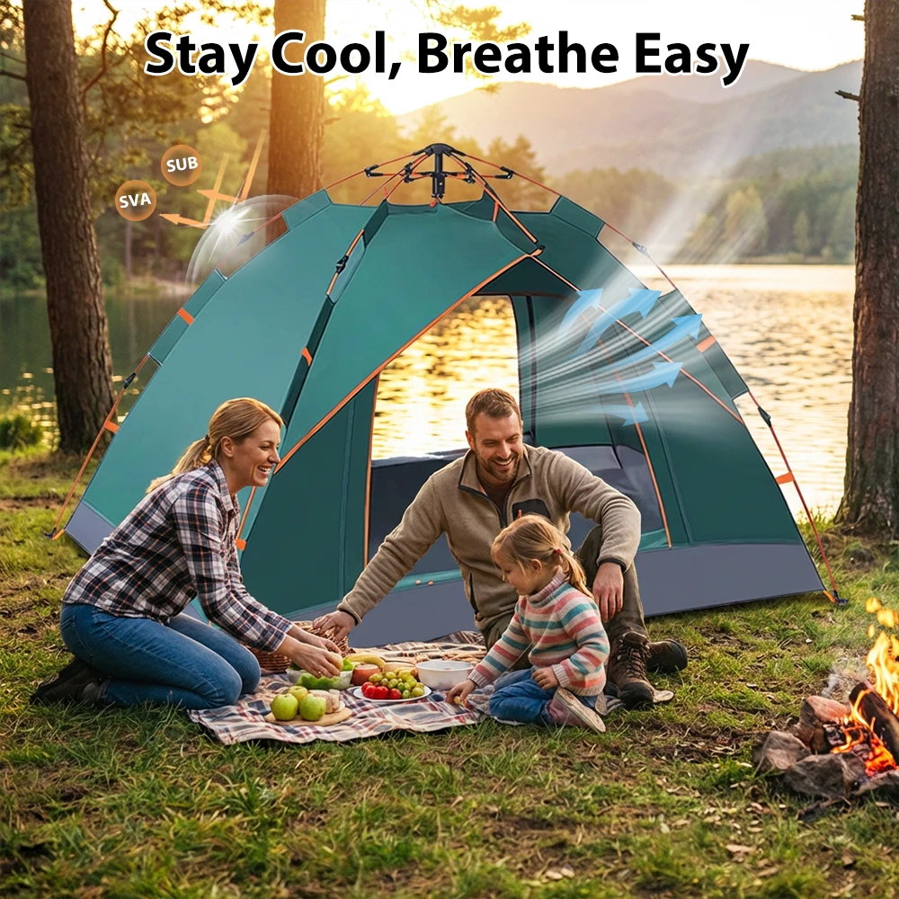 Automatic Quick-opening Tent Folding Outdoor Camping Beach Ultralight Tent Rainproof UPF50+ Anti UV Shelter 2 Person Tents
