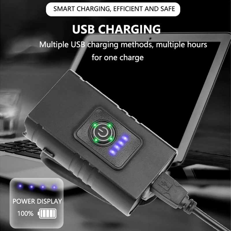 2 New Led Bicycle Lights 1000Lm USB Charging Power Display Mountain Bike Front Light Flashlight Cycling Equipment Plus Bicycle Tail Light Set