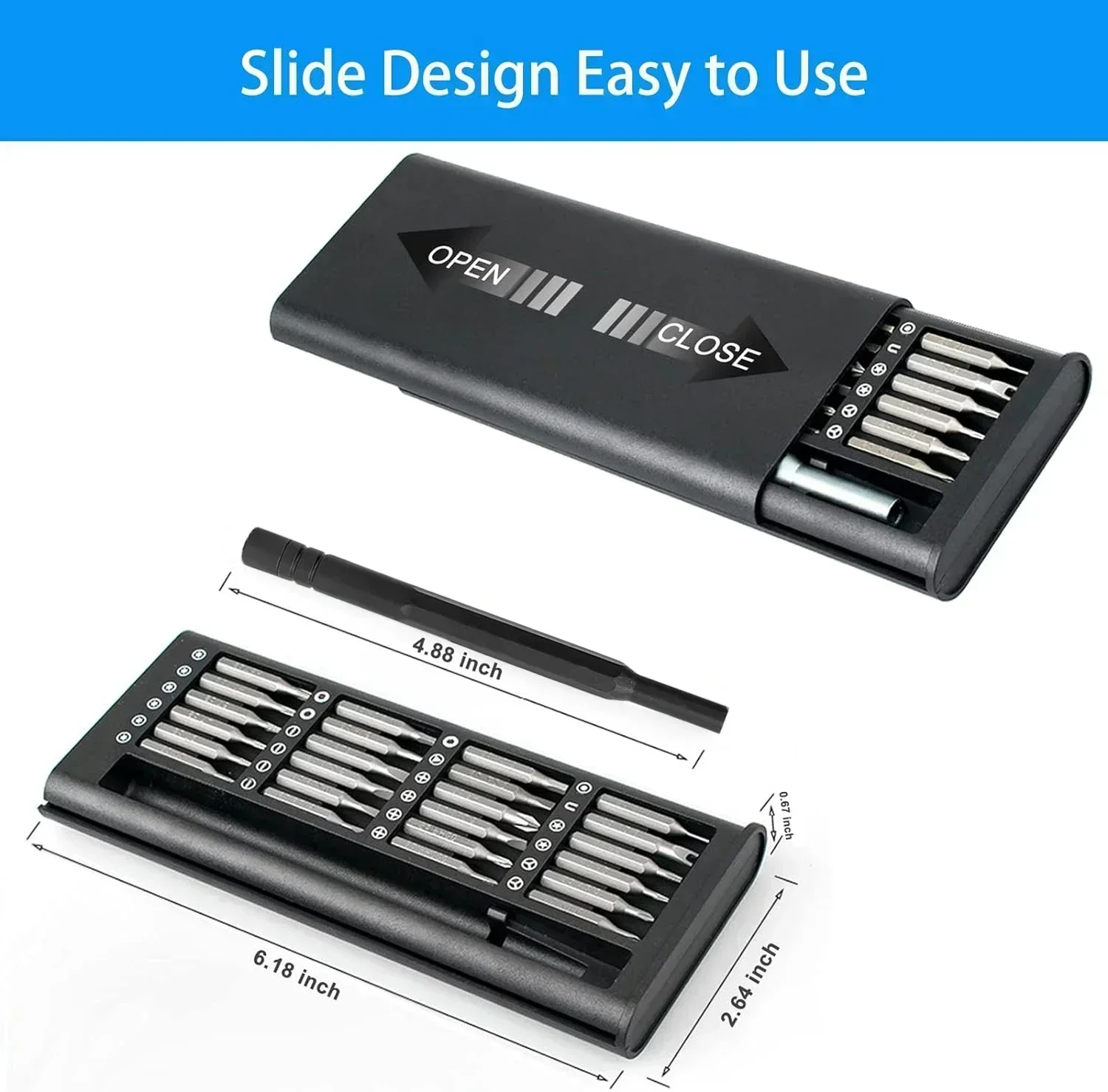 Precision Screwdriver Set Small Screw Driver with Torx Cross Head and Flat Head Magnetic Repair Tool for Electronics Watch DIY