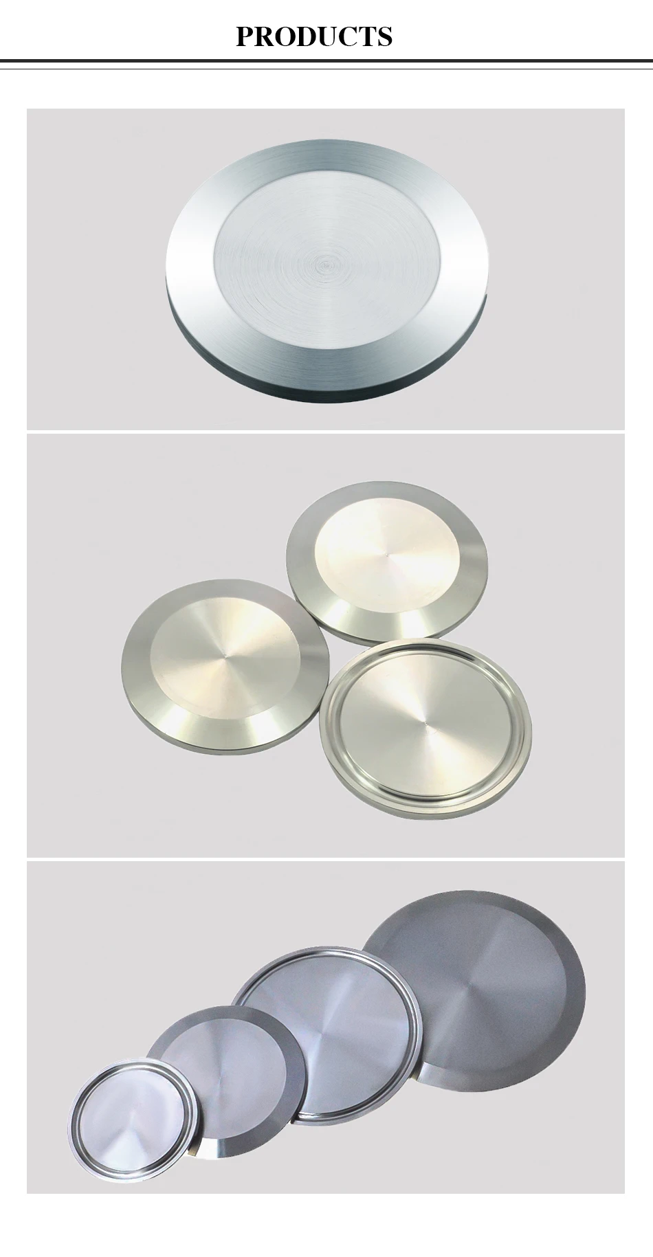 YQBS Sanitary End Cap Blanking Plate Tri Clamp Ferrule Flange Stainless Steel SUS SS 304 Blanking Plate