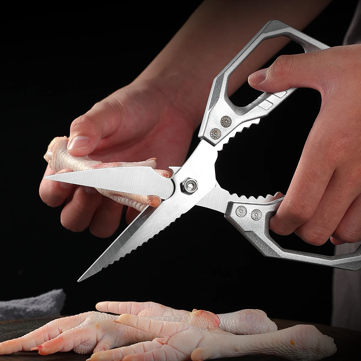 Stainless Steel Kitchen Shears for Meat Fish and Poultry Commercial Kitchen Equipment Lightweight yet Durable Construction