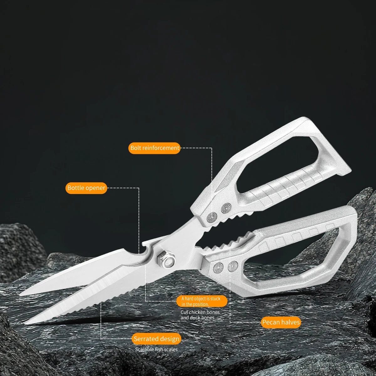 Stainless Steel Kitchen Shears for Meat Fish and Poultry Commercial Kitchen Equipment Lightweight yet Durable Construction