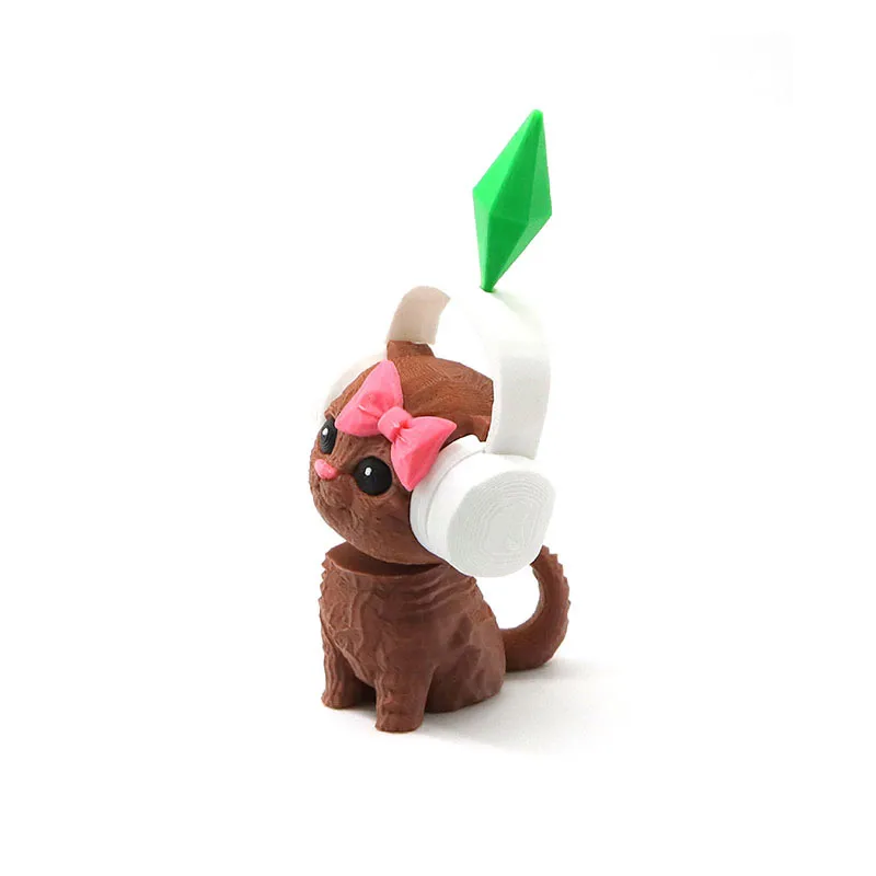 Cute Sims Cat Dancing Cat Car Ornament The Sims Kitten Mini Earphone Cat Model Dashboard Decor For Car Interior & Desk Gift
