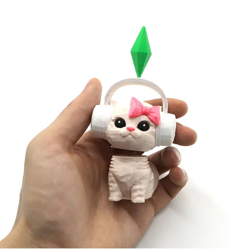 Cute Sims Cat Dancing Cat Car Ornament The Sims Kitten Mini Earphone Cat Model Dashboard Decor For Car Interior & Desk Gift