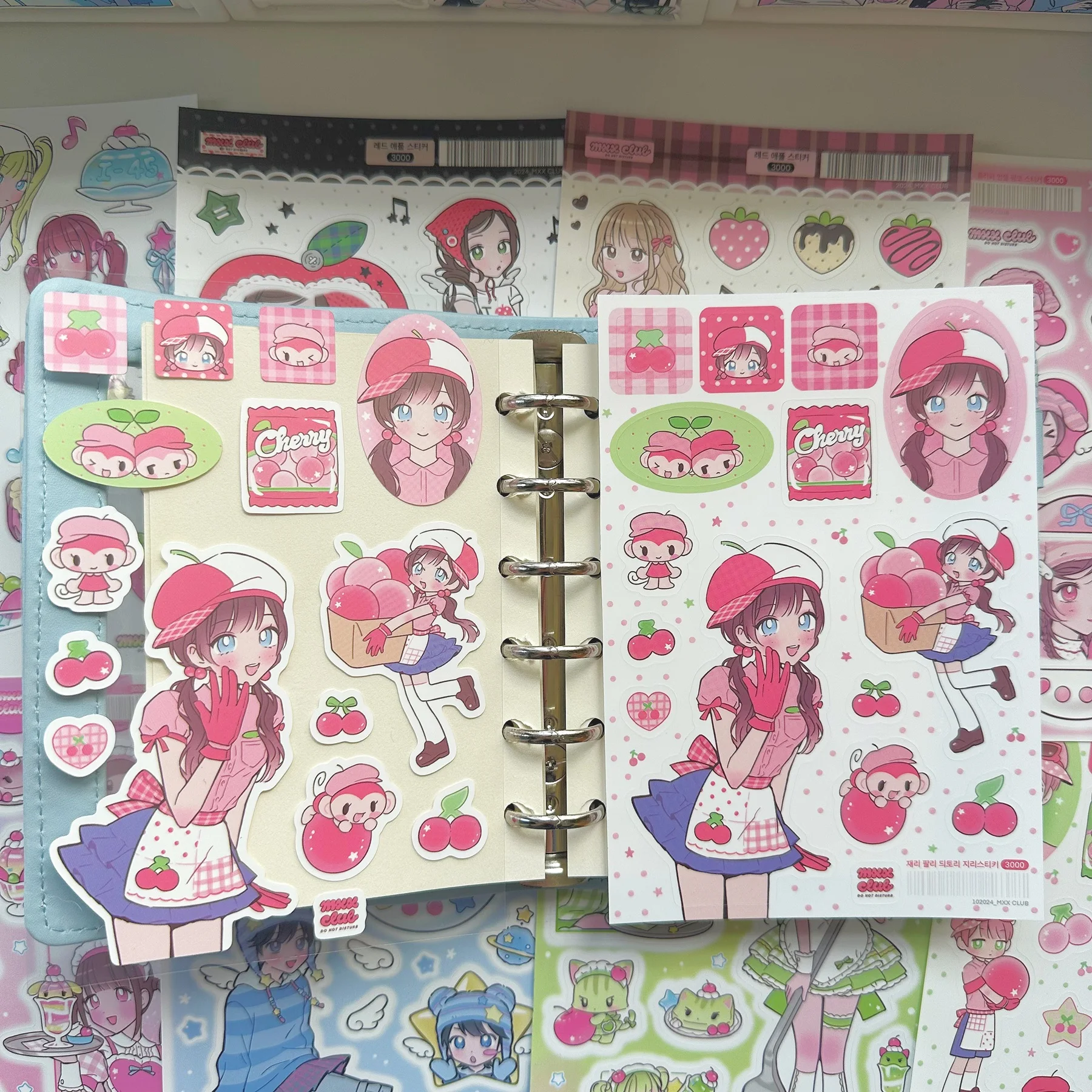 1/9PCS Korean Sweet Cool Girl Stickers Cute Cartoon Anime Girl Stickers Journal Diary Notebook Scrapbook Diy Decorative Stickers