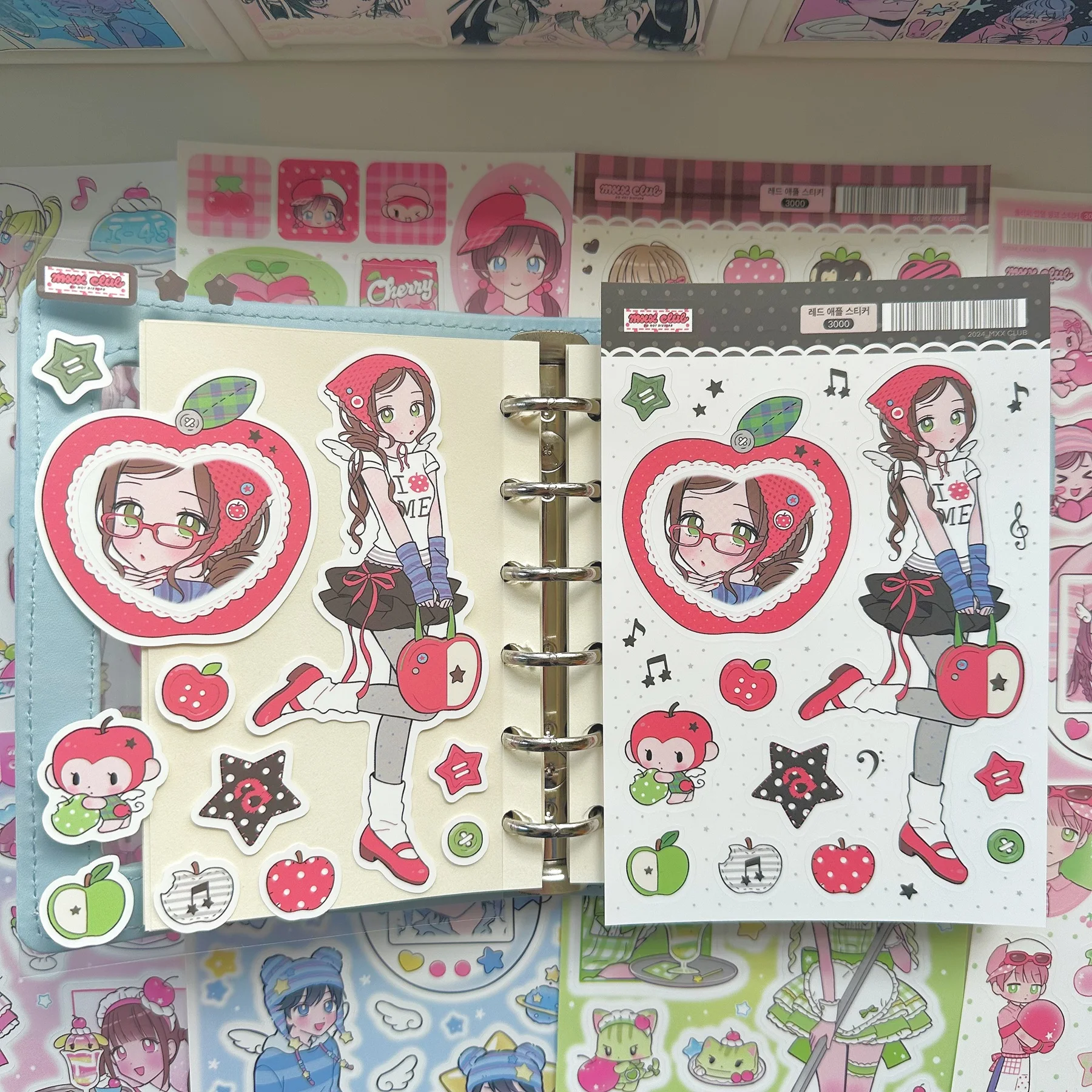 1/9PCS Korean Sweet Cool Girl Stickers Cute Cartoon Anime Girl Stickers Journal Diary Notebook Scrapbook Diy Decorative Stickers