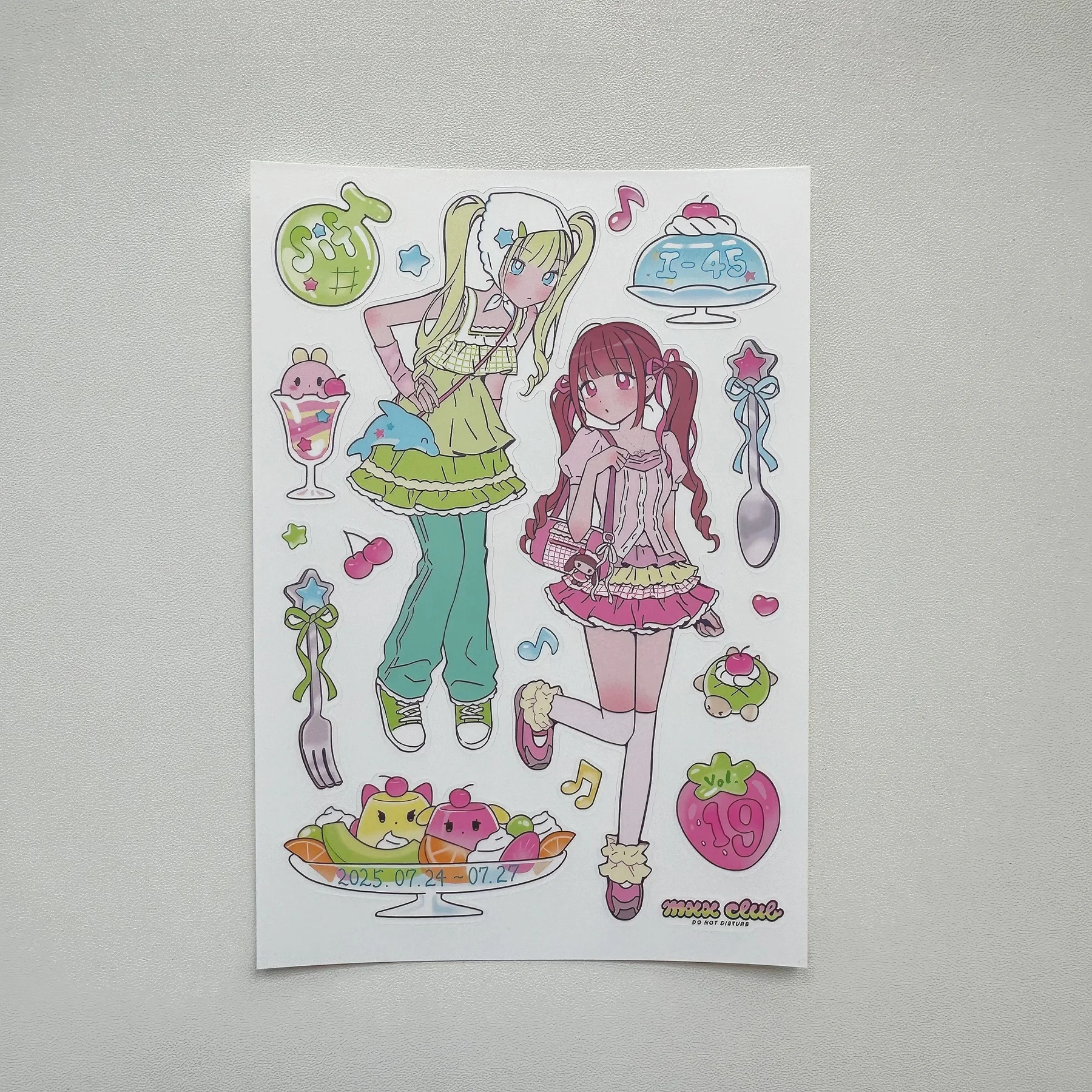 1/9PCS Korean Sweet Cool Girl Stickers Cute Cartoon Anime Girl Stickers Journal Diary Notebook Scrapbook Diy Decorative Stickers