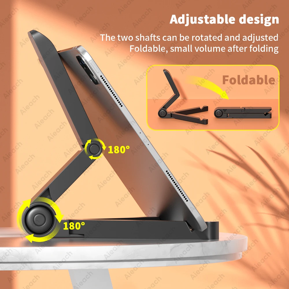 Portable Monitor Stand & Tablet Stand Holder Adjustable, Foldable, For 7 to 12 Inches Most Tablets, Kindle Fire and Smart Phones