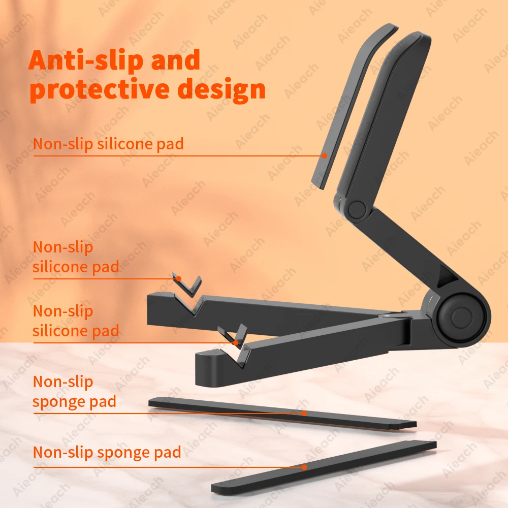 Portable Monitor Stand & Tablet Stand Holder Adjustable, Foldable, For 7 to 12 Inches Most Tablets, Kindle Fire and Smart Phones