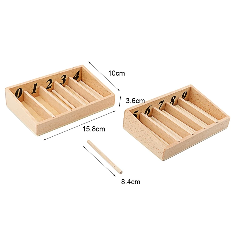 Family Version Montessori Math Toy Spindle Box With 45 Spindles Smaill Size Spindle Rod Toys Early Educational Kindergarten Gift