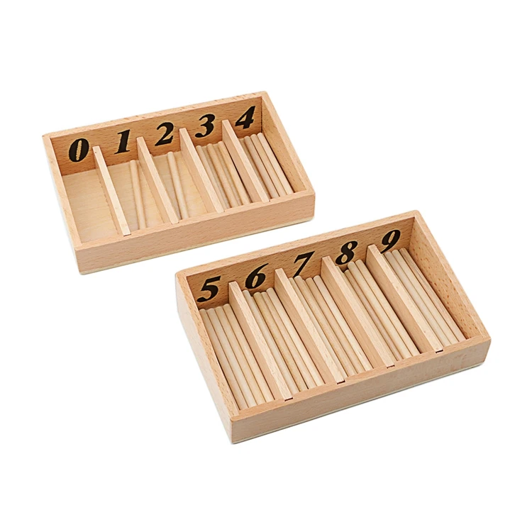 Family Version Montessori Math Toy Spindle Box With 45 Spindles Smaill Size Spindle Rod Toys Early Educational Kindergarten Gift