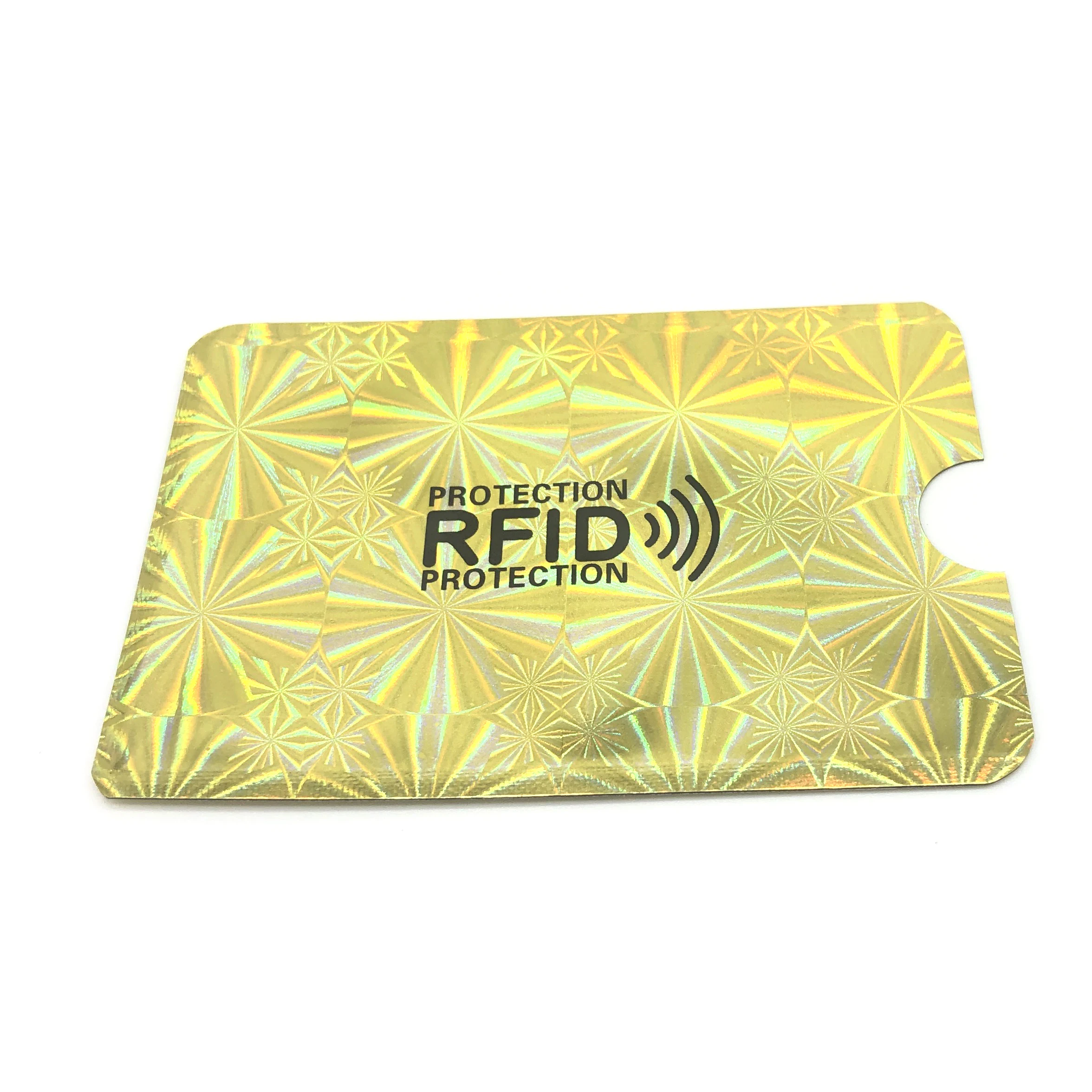 10PCS Laser Aluminum Foil RFID Bank Card Case Anti-degaussing Card Holder Protection Shielding Bag NFC Anti-Theft Card Holder