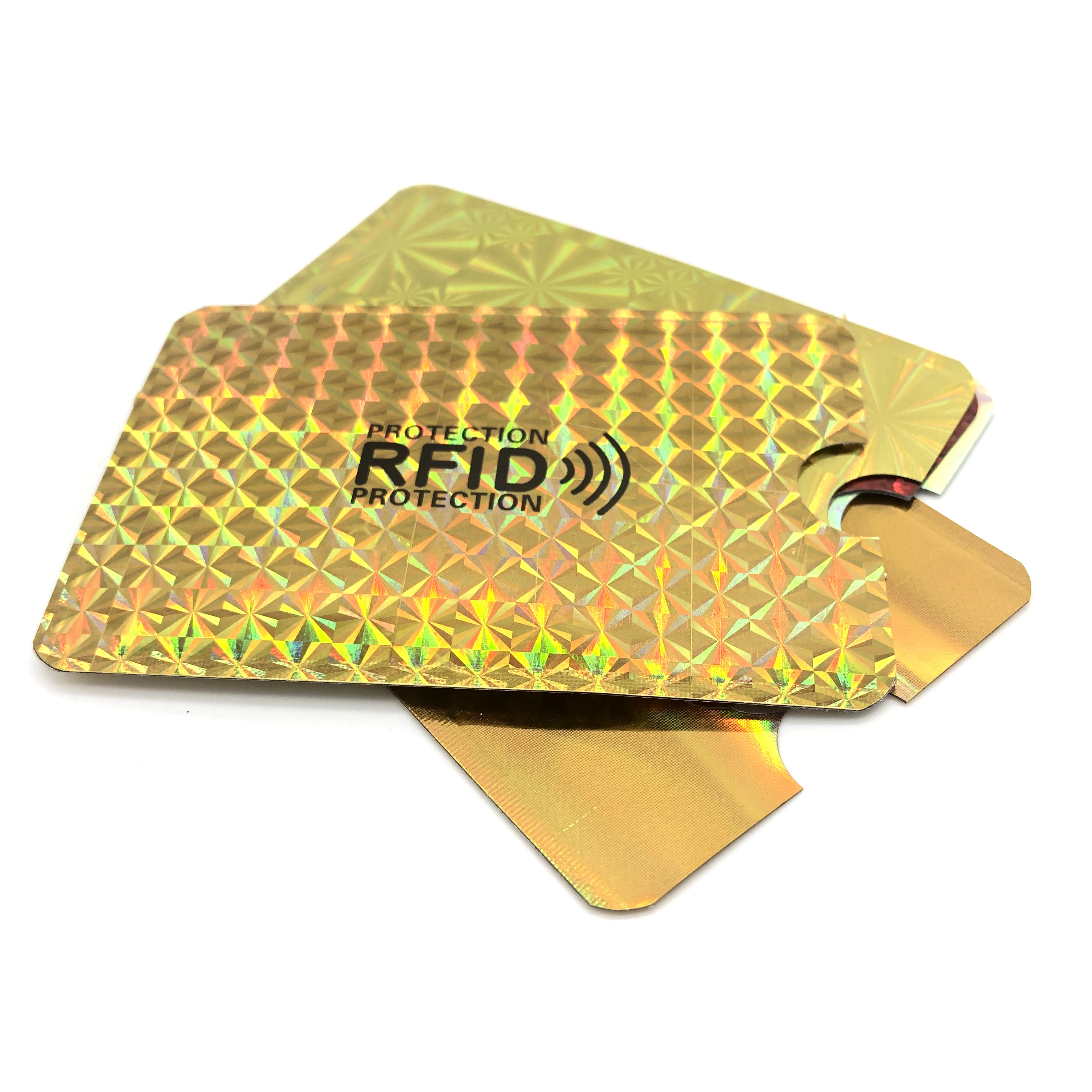 10PCS Laser Aluminum Foil RFID Bank Card Case Anti-degaussing Card Holder Protection Shielding Bag NFC Anti-Theft Card Holder