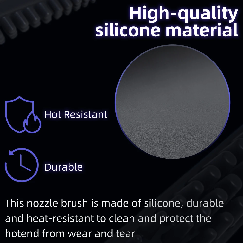 For Anycubic Kobra X Nozzle Brush Silicone Nozzle Wiper High-Temp Resist KX Accessories Kobra X Hotend Cleaner 3D Printer Parts