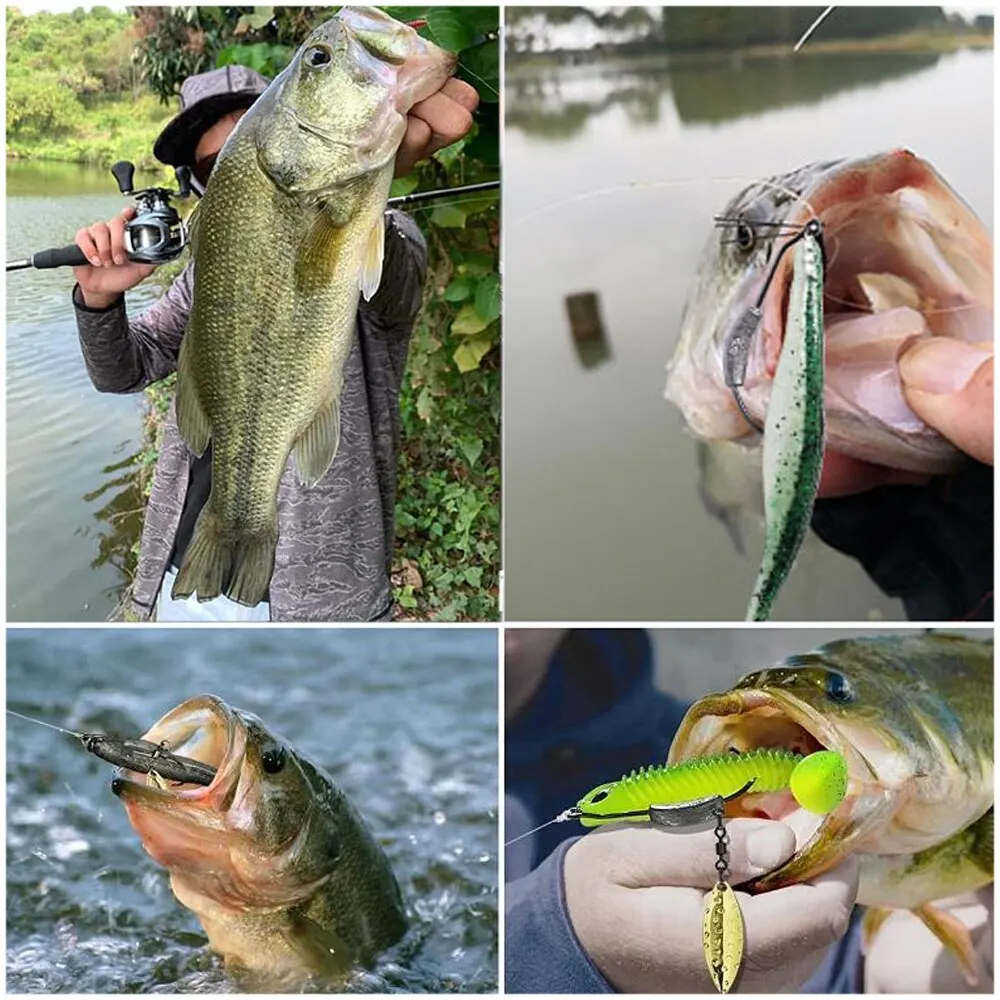 Jig Head Fish Hook 2G 3G 4G Fishing Hooks 10Pcs With Spin Lock Pin Spinner For Soft Fishing Bait Of Carbon Steel Hooks