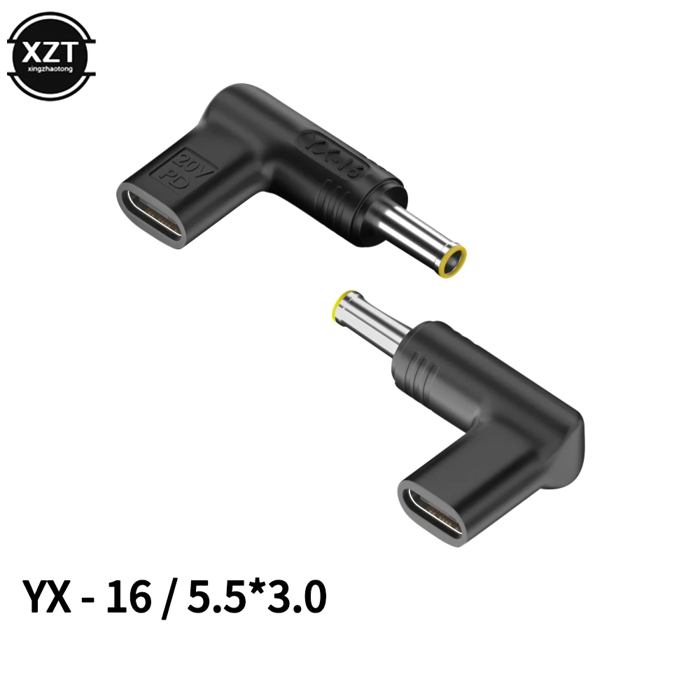 20V100W Laptop Power Adapter Connector DC Plug USB Type C Female to DC Male Jack Converter for Hp Dell Asus Acer Lenovo Notebook
