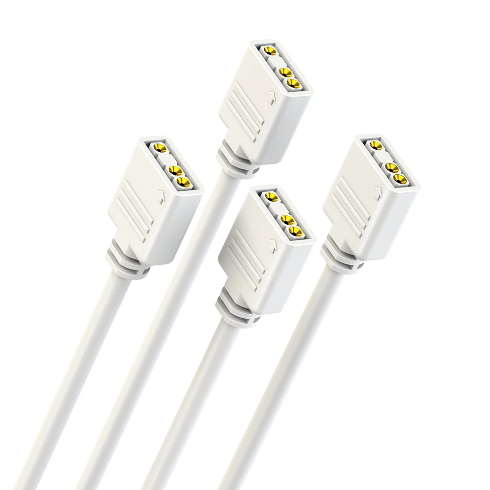 COOLMOON ARGB SYNC Splitter 5V 3 Pin 1 to 2/3/4 30CM Mainboard ARGB Extension Cable with Protective Cap for Computer Chassis