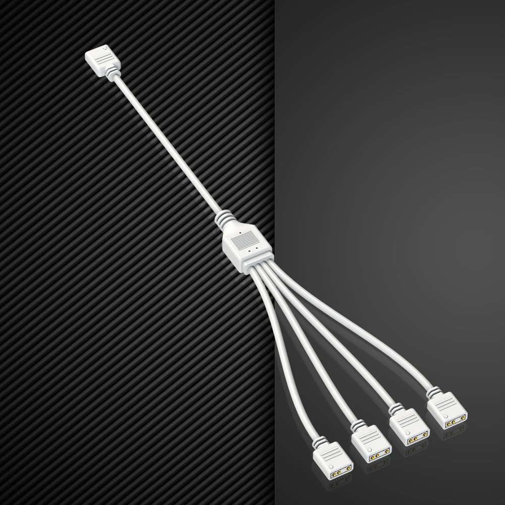 COOLMOON ARGB SYNC Splitter 5V 3 Pin 1 to 2/3/4 30CM Mainboard ARGB Extension Cable with Protective Cap for Computer Chassis