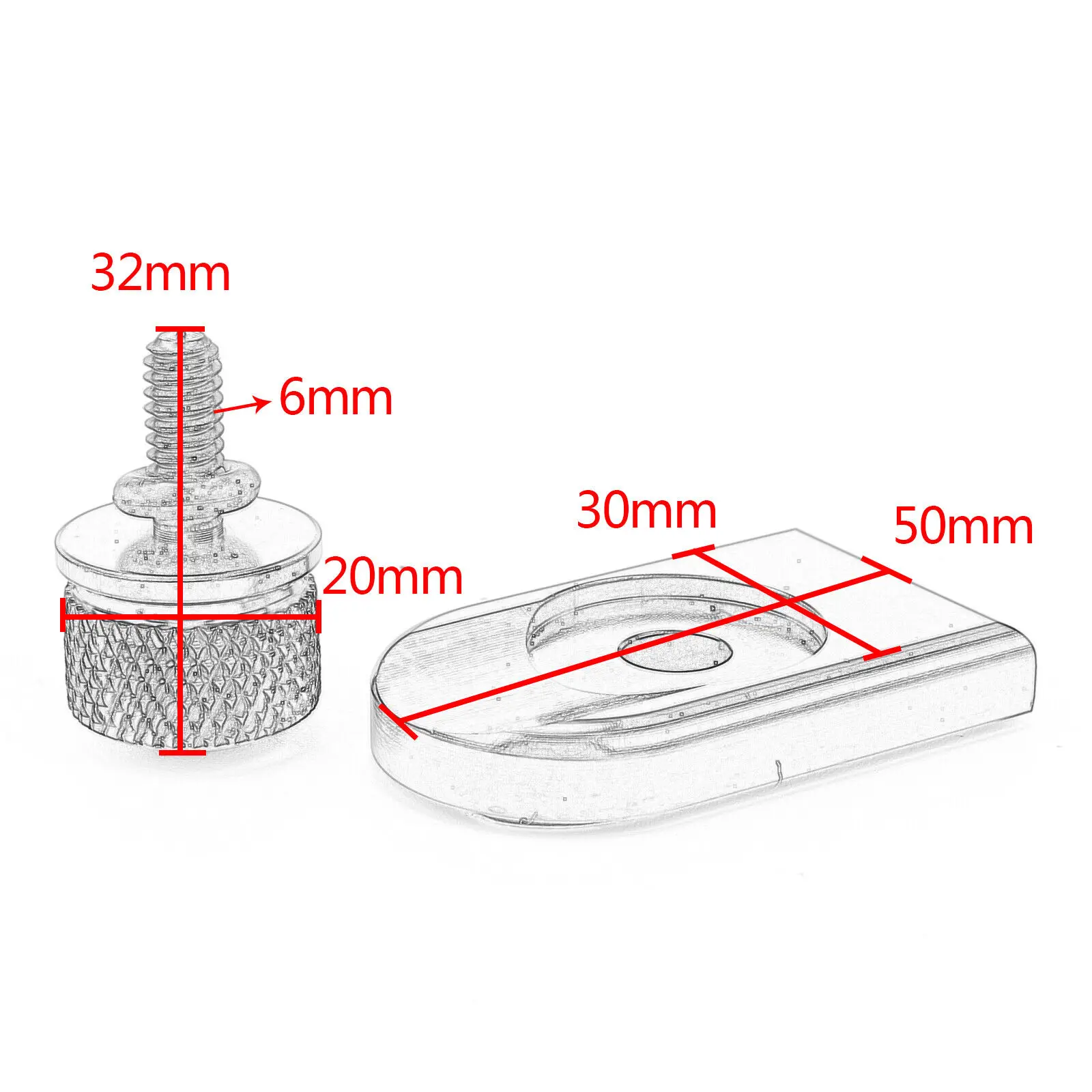Bracingo Fit For Harley Sportster Touring Softail Dyna CVO Motorcycle Rear Seat Bolt Screw Nut Tab Knob Cover Kit Spacer Pad