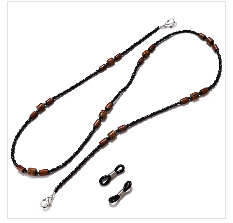 2022 New Wooden Beaded Glasses Chain for Women Fashion Lanyard Acrylic Mask Sunglassses Strap Cord Hanging Neck Hold
