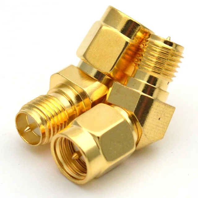 2PCS SMA to SMA Adapter SMA Male Female to Male Female RP SMA Straight 3 Way Right Angle 90 135 Degree RF Connector for Antenna