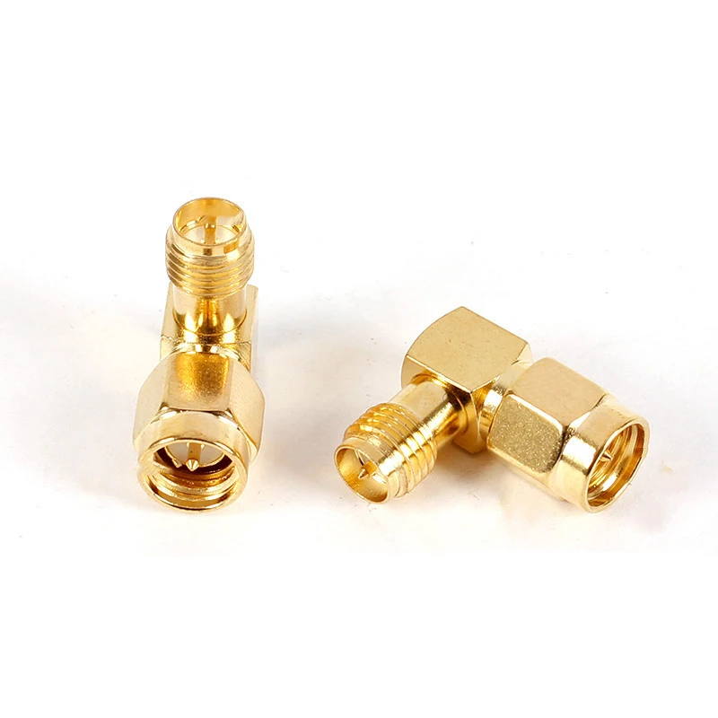 2PCS SMA to SMA Adapter SMA Male Female to Male Female RP SMA Straight 3 Way Right Angle 90 135 Degree RF Connector for Antenna