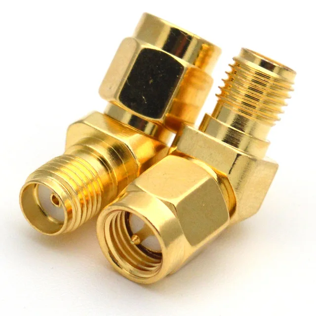 2PCS SMA to SMA Adapter SMA Male Female to Male Female RP SMA Straight 3 Way Right Angle 90 135 Degree RF Connector for Antenna