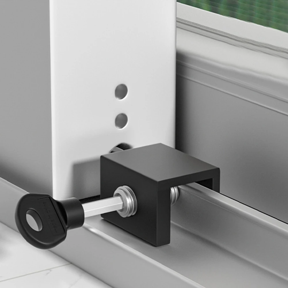 2 Pcs Adjustable Window Lock Stopper Safety Locks for Kids and Pets Anti-theft Door Lock Non Punch Sliding Window Lock Hardware