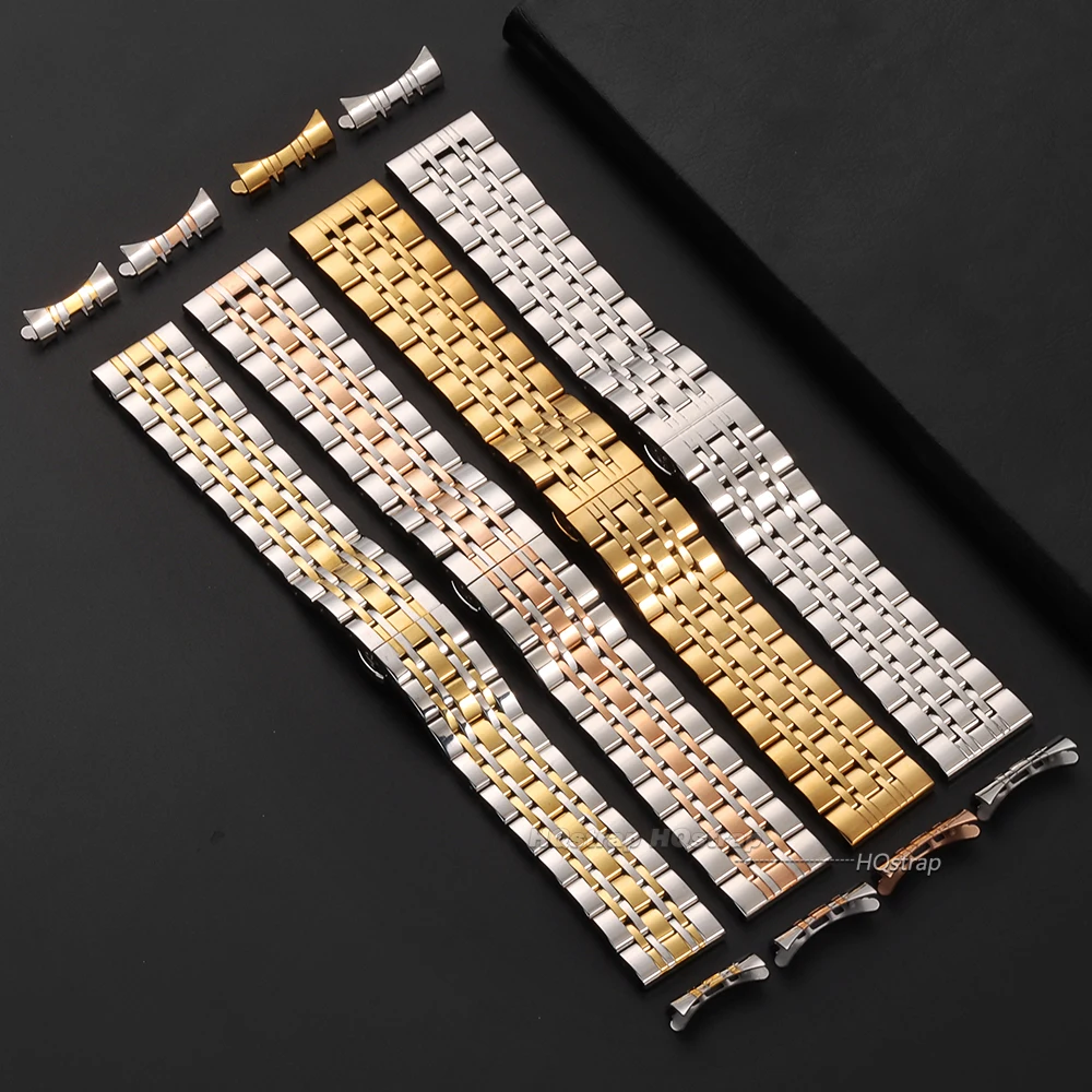 Solid Stainless Steel Band 18mm 20mm 22mm Universal Smartwatch Replacement Strap Bracelet Men Business Watchband Belt