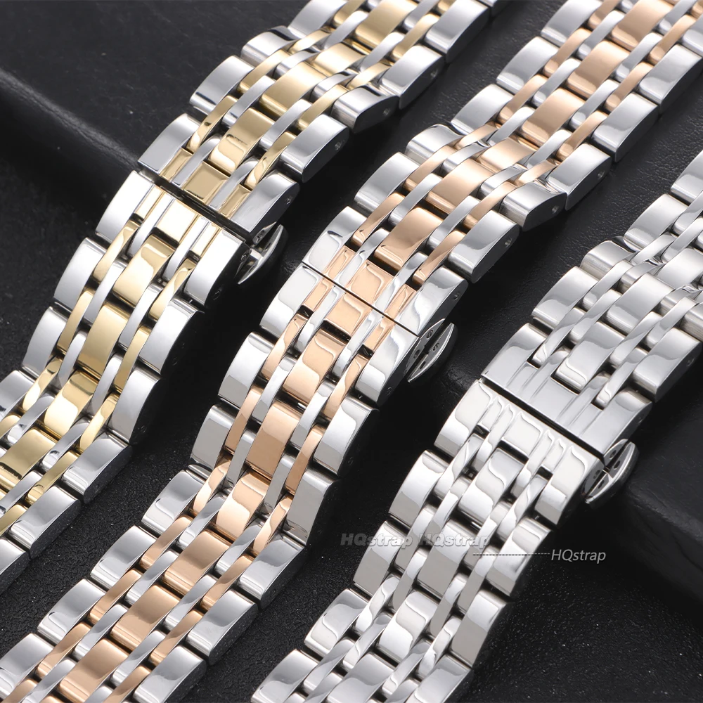 Solid Stainless Steel Band 18mm 20mm 22mm Universal Smartwatch Replacement Strap Bracelet Men Business Watchband Belt