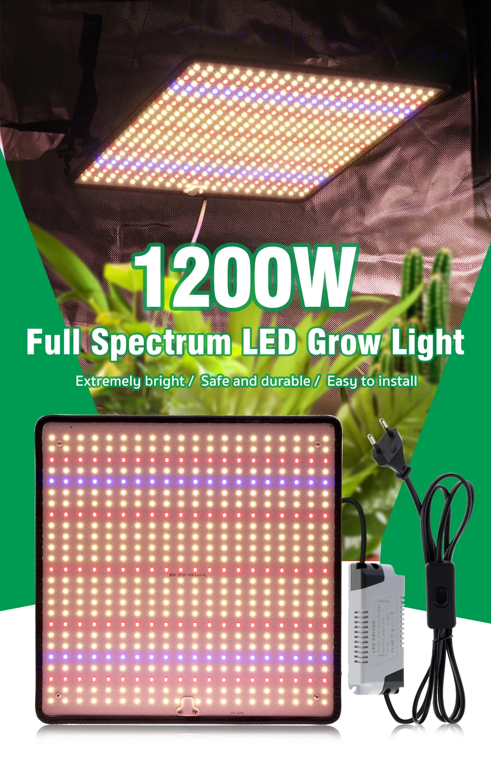 LED Grow Light Full Spectrum Phyto Lamp AC85-240V 40W For Indoor Grow Tent Plants Growth Light