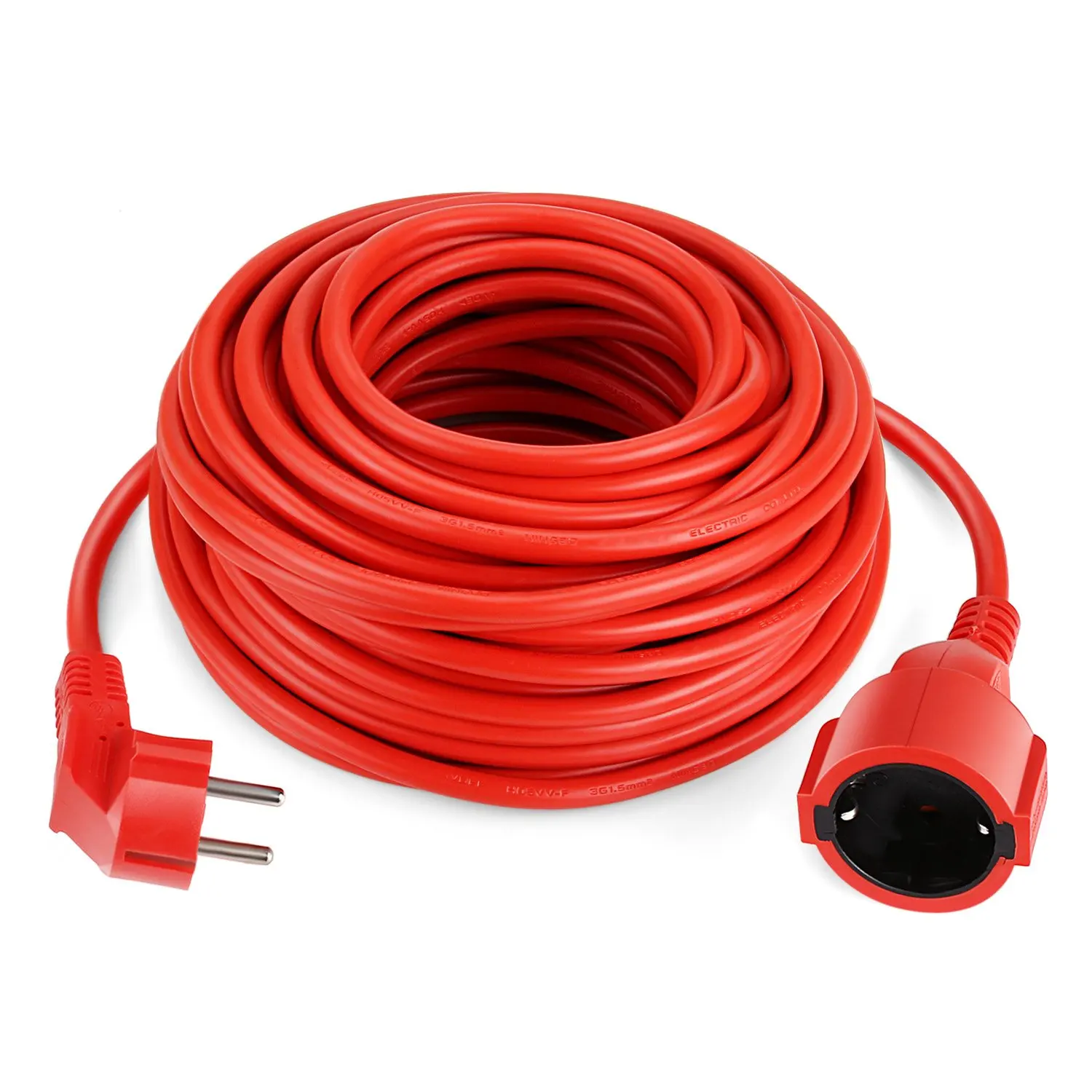 Power Strip Extension Cord 5/10/20m Cable 16A EU Outlets 4000w Electric Schuko 1.0mm Red Indoor Outdoor Plug Sockets Engineering