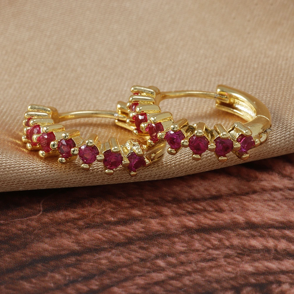 Luxury Stainless Steel Colorful Zircon Small Hoop Earrings For Women Fashion Korean Huggie Women's Jewelry pendientes mujer
